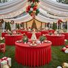 Red Christmas Round Tablecloth Wedding Banquet Birthday Party Tablecloth Holiday Atmosphere Decoration Desktop Props Table Set