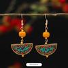 Retro Exotic Style Nepalese Earrings Tibetan Niche Design Personalized Long Earrings Simple Earrings Women