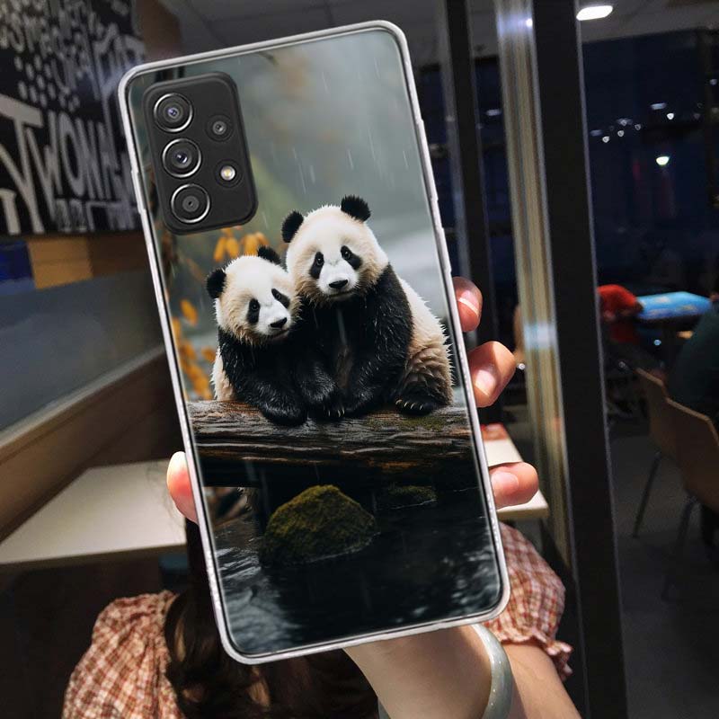 Panda Baby, Giant Panda Family Phone Case for Samsung A54 A57 A37 A17 A14 A15 A12 A24 A34 A55 A35 A25 A52S A07 A05S A04S A22 A32