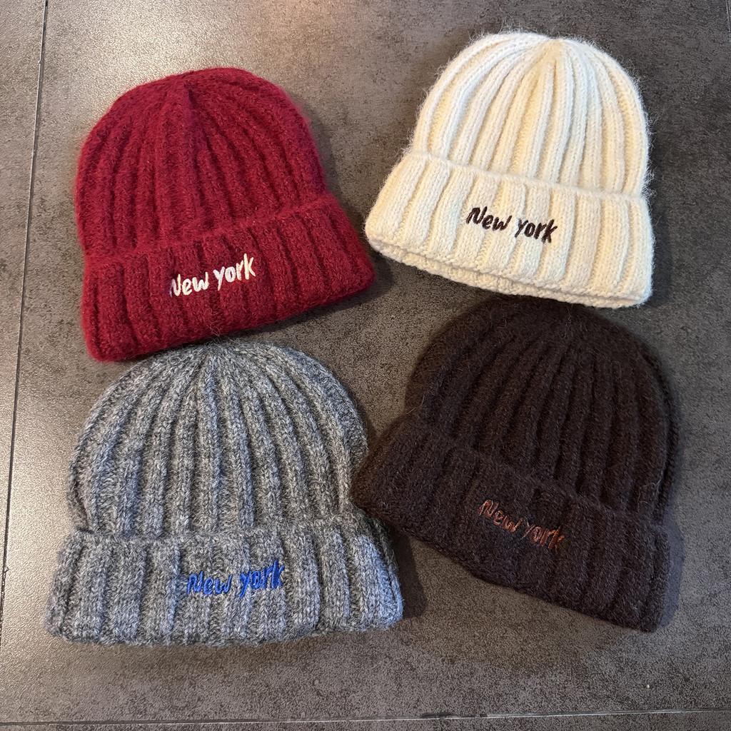 Lettering York New Knitted Hat With Windproof Warmth For Casual Gift Fashion