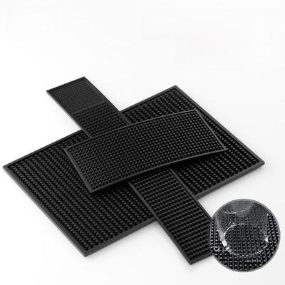 Suport de pahar dreptunghiular din PVC negru antiderapant cu drenaj
