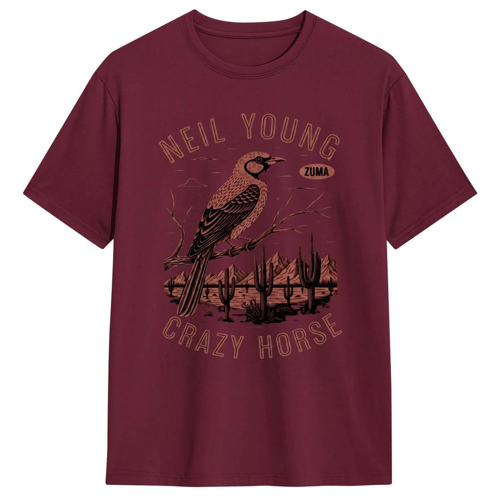 Neil Young Crazy Horse Zuma T-shirt Été Harajuku T-shirts 100% Coton Grande Taille Hauts Manches Courtes Hauts Vintage