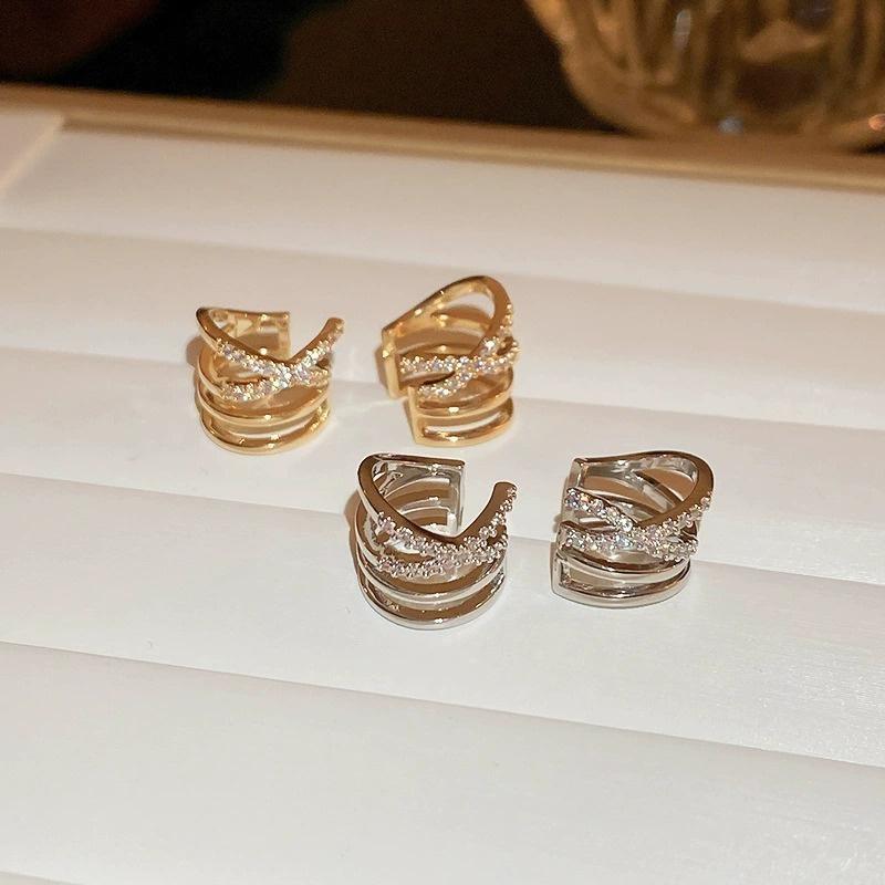 1Pcs Zircon No Piercing Ear Cuff Earrings Earcuff Fake Cartilage Clip Earring Women Geometry Heart Star Ear Cuffs Jewelry Gifts