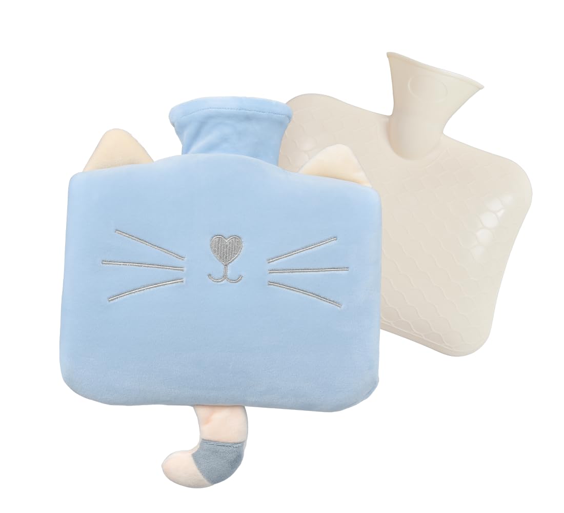 

CCYCCL Hot Water Bottle with Cute Removable Hand No Electricity Cold Weather Warming Foot Emergency Cold Weather Perfect for Day Christmas Gift Cover, синий