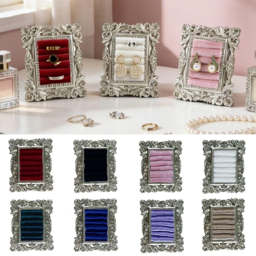 Baroque Design Velvet Earring Tray Mini Jewelry Display Props Wedding & Birthday Gifts