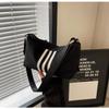 Casual Nylon Bag Women's New Korean Version Striped Toast Small Square Bag Versatile Wide Shoulder Strap Single Shoulder Messenger Bag
