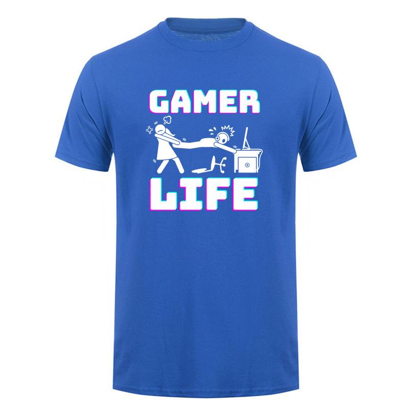 Gamer Life T Shirt Funny Video Game Player Gaming Lifestyle Computer Console Cotton Tshirts Tee Da366