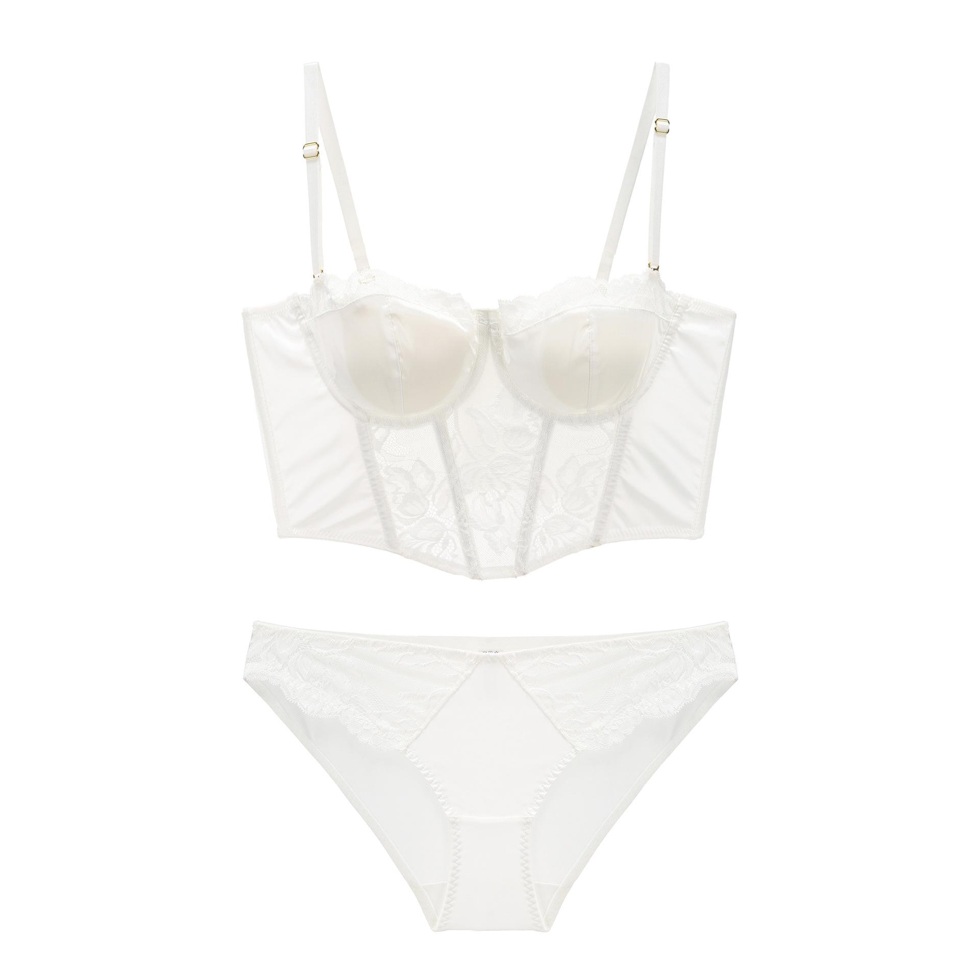 

Соблазнительный кружевной удлиненный корсетный бюстгальтер пуш-ап для женщин Bra S (65C-70AB) белый