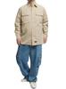 GENUINE DICKIES Men's Corduroy Shirt, Plus Size, Back Logo Embroidered Print, Long Sleeve, Work Shirt, Size 5L, Beige (18)