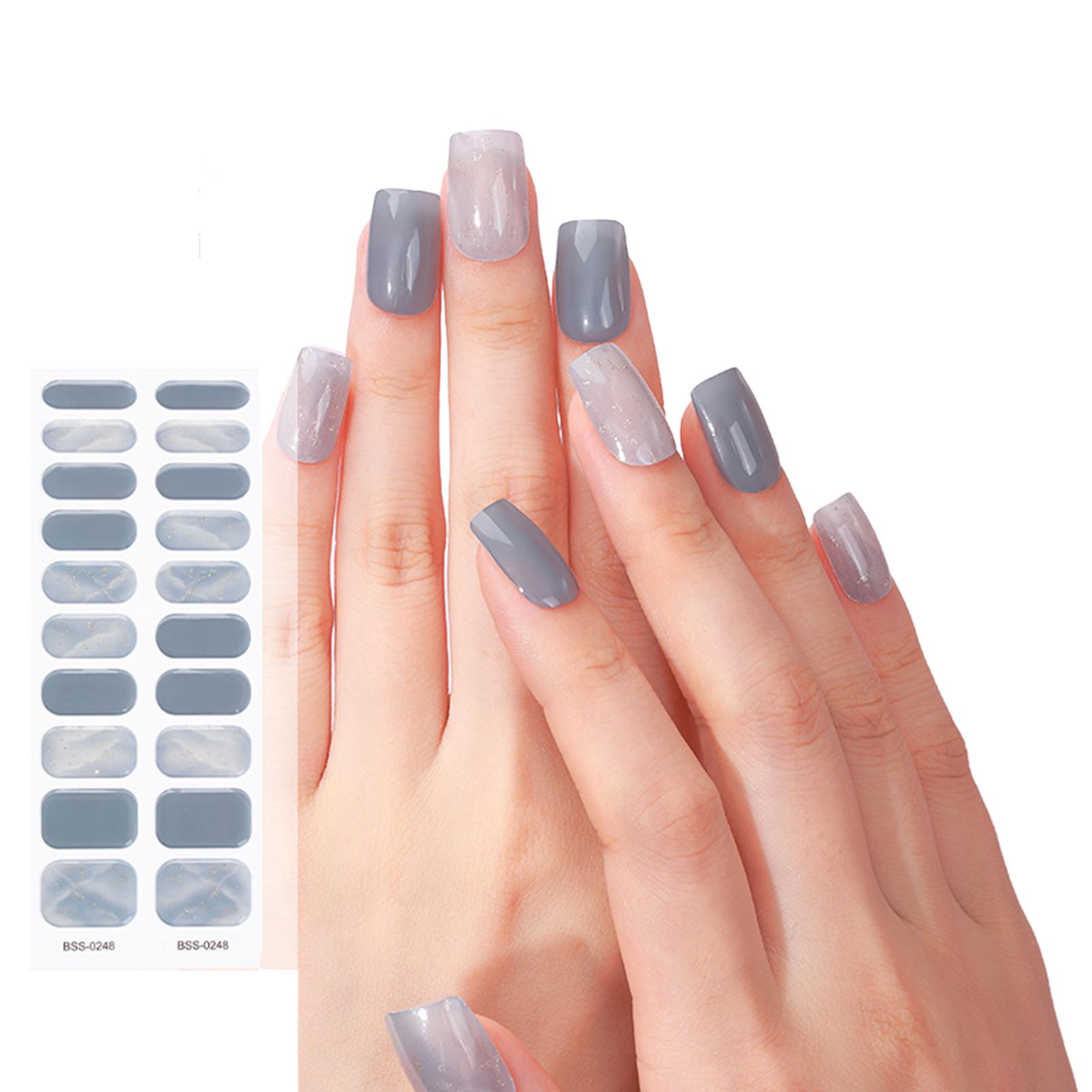 

Стильні гелеві наклейки для нігтів Повні обгортки для жінок Легке нанесення та видалення УФ-світлодіодна лампа Потрібна наклейка для нейл-арту 5