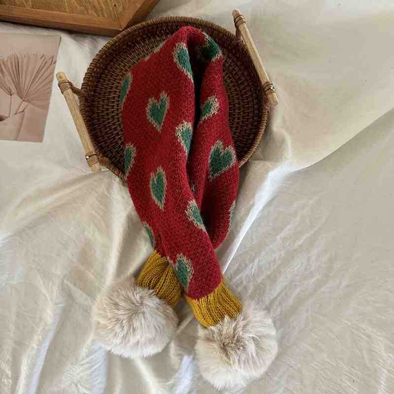 Children'S Warm Cross Scarf, Knitted Thickened Cold-Proof Neck Scarf, Men'S And Women'S Foreign Scarf