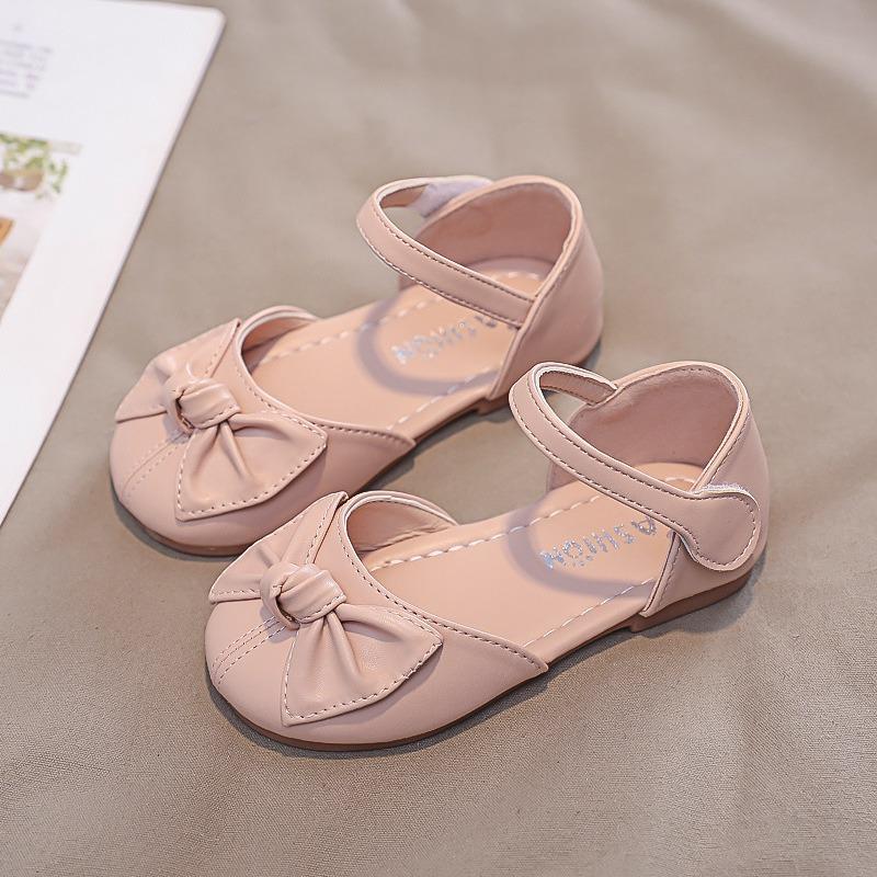 Dětské letní sandály Boty Dívčí mašlička-ne princezna Flats Boty Ležérní Kožené Taneční boty na párty