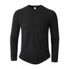 Men's New Spring Fall Slim Fit Vertical Striped V-Neck T-Shirt, Fashion Casual Sports Long Sleeve Tops