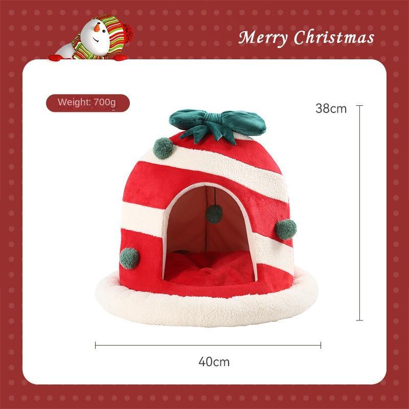 Arena para mascotas Halloween Diablillo Arena para gatos Gran espacio Completamente cerrado Otoño e invierno Calor Teddy Fadou Cachorro Perrera Casa para gatos