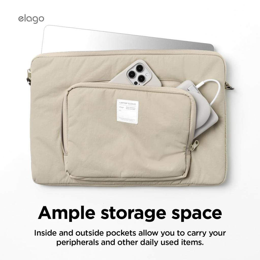 elago with Carrying Cable Shock and Scratch Lightweight Carrying Case with iPad MacBook and Various Pocket Sleeve Dark Gray Tablet/Laptop Pouch,