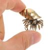 Brass Hermit Crab Statue Exquisitely Carved Ancient Style Miniature Animal Decor for Desk Shelf Cabinet Indoor Tabletop Brass