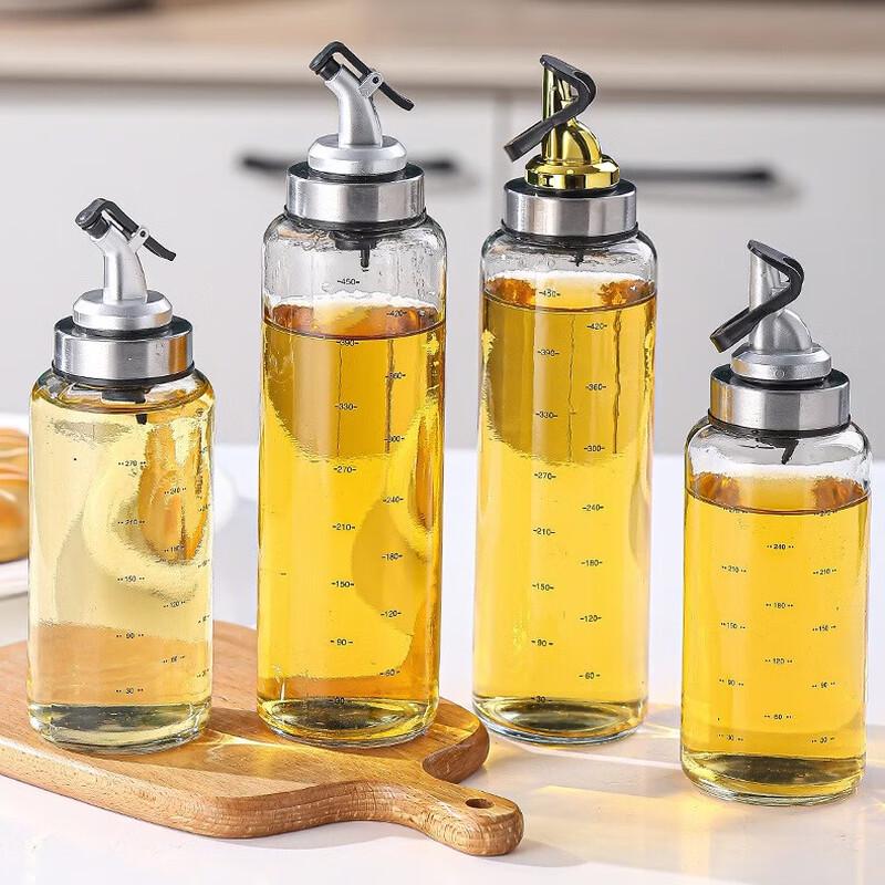 Zhi Shi 500ml Glass Press-Type Oil Dispenser 5-Pack