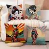 Classic Retro Japanese Lady Cushion Cover Natural Linen Organic Fabric DoubleSided Printing Sofa Home Decor Breathable