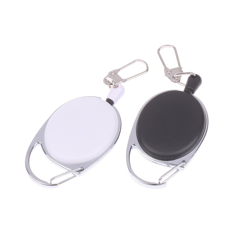 4Pcs Retractable Badge Scroll ID Badge Holder Fly Fishing Retractor Tools Elastic Key Chain Extractor Keeper Hiking Buckle Key