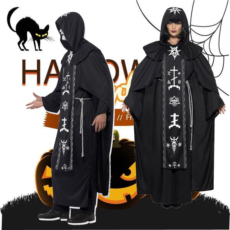 Adult Halloween Cosplay: Couple's Wizard, Vampire, and Rune Performance Costumes