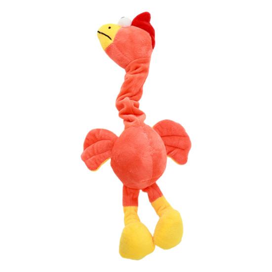 Stuffed Dog Tug Toy Long Neck Plush Chicken Squeaky Bird Dog Chew Toy Tug of War Toy for Small Medium Dogs Interactive