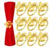 10pcs Golden Leaf Napkin Rings Elegant Metal Napkin Holders for Wedding Banquet Weddings Thanksgiving and Holiday Table Decor