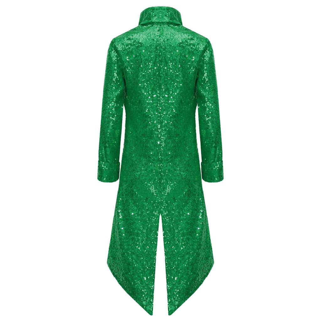 Chlapecký steampunkový frak gotický viktoriánský dlouhý kabát flitry bunda středověký halloweenský kostým frock coat outfit