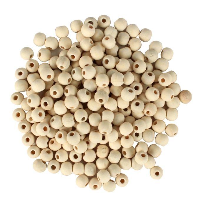 Round Raw Wood Beads 0.8 Cm 200 Pieces