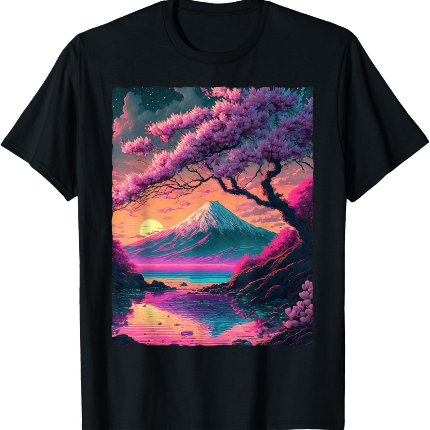 Vaporwave  Cherry Blossom T-Shirt(1) S чёрный
