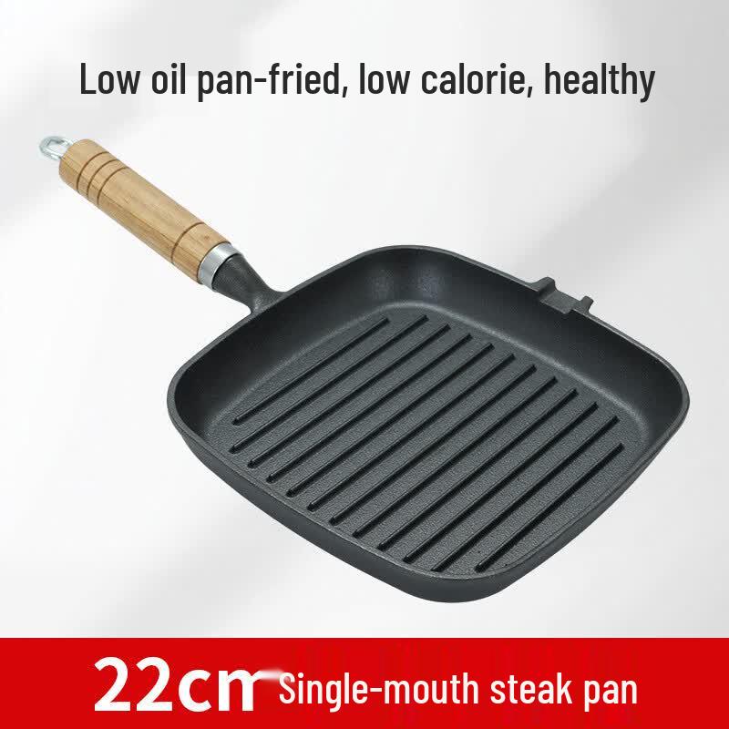TLXT Cast Iron Steak Frying Pan with Lid