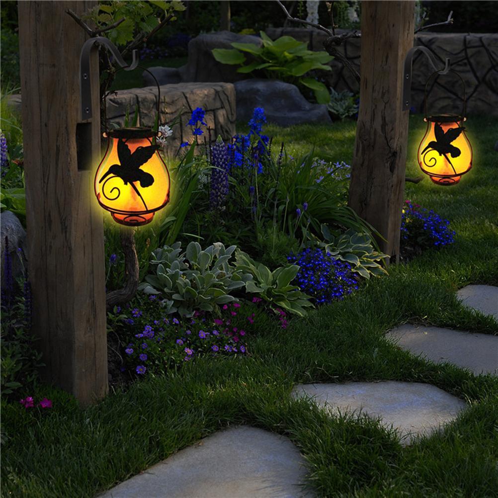 Solar Flame Lantern Lights Flickering Flames Outdoor Solar Lights Hanging Lanterns Waterproof
