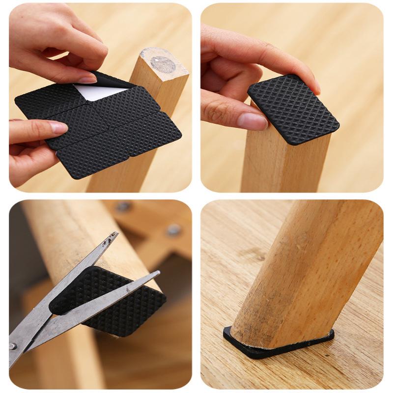 Silent Foot Pads: Anti-Slip, Wear-Resistant Rubber Silicone Covers for Dining Chair and Sofa Legs To Protect Wood Floors