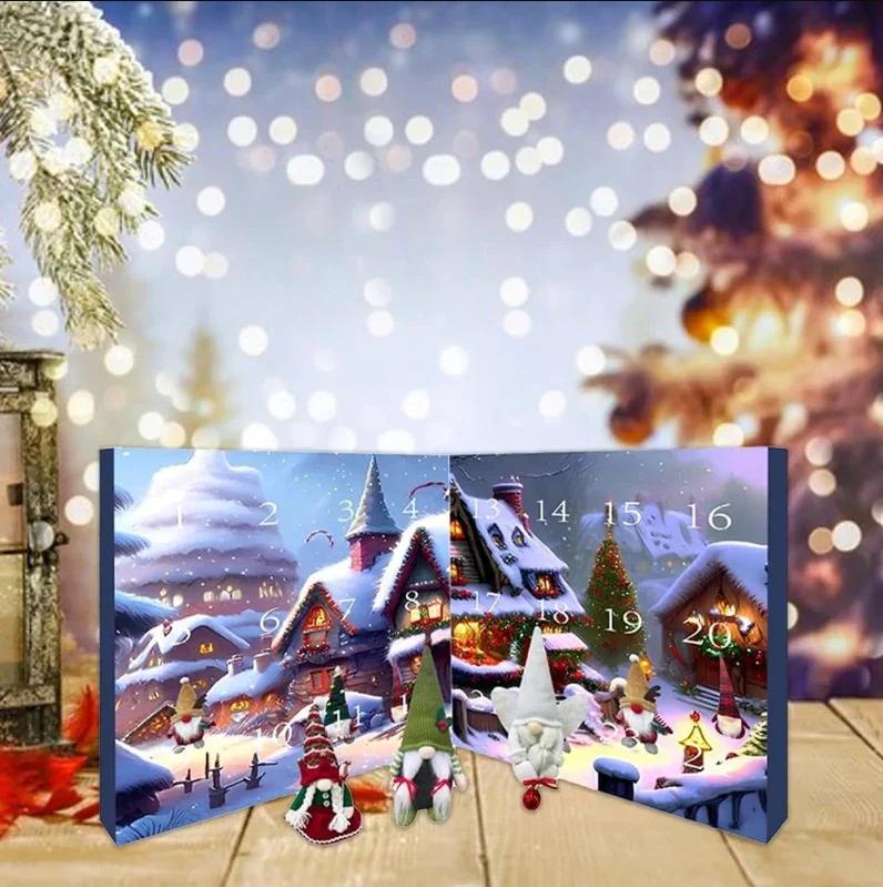2024 Christmas Gnome Advent Calendar Decoration Props Dwarf Gnome Dolls Countdown Calenda Gift Festival Decor Christmas Calendar