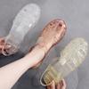 New Sandals Female Summer Flat Bottom Low Heel Crystal Shoes Cute Non -Slip Waterproof Plastic Jelly Shoes