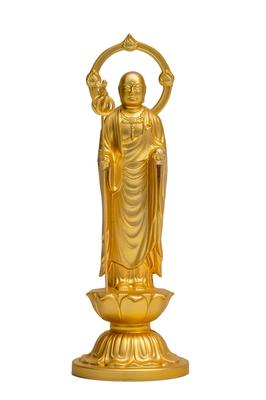Jizo Bodhisattva Shuun Original for Safe Childbirth and Takaoka Bronze Bodhisattva Statue, 10.5cm (Gold Plated/24K Gold), Sculptor Makita, Model,