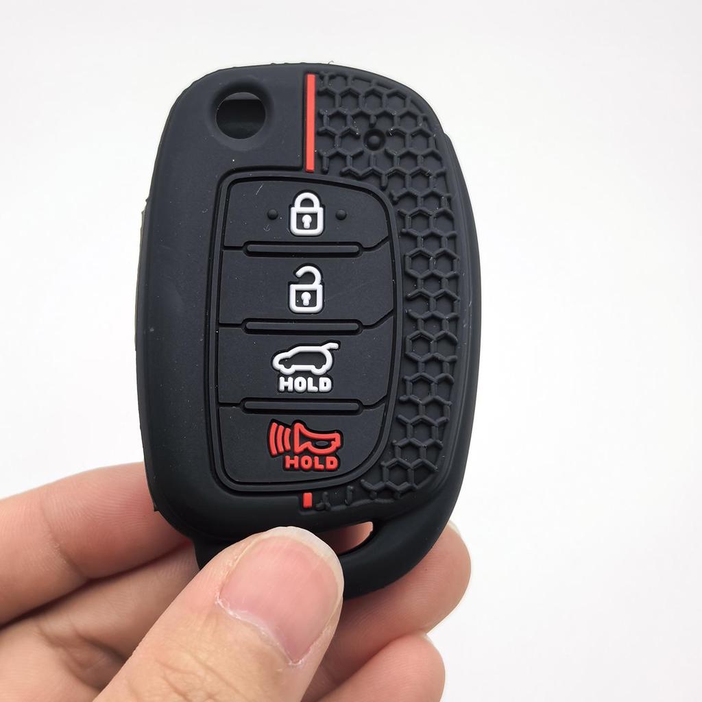 Silicone Protective Case for Hyundai Tucson/Santa Fe IX45 3+1 Button Folding Remote Key