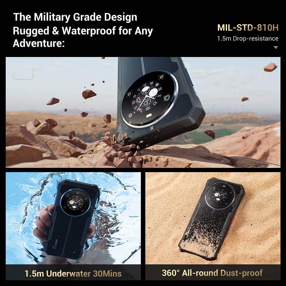 FOSSiBOT Smartphone Robusto F109S, Android 15, 6+256GB, Batería de 10600mAh, Cámara de 50MP, NFC - Enchufe UE