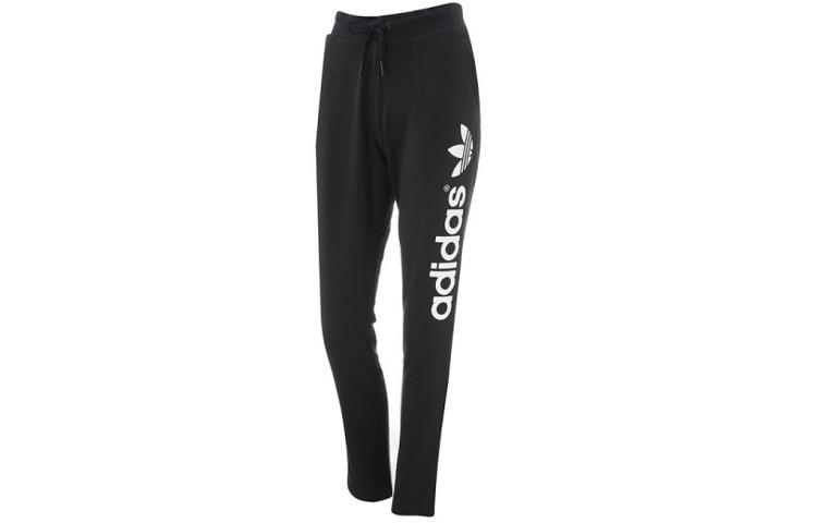 Adidas Originals Knitted Sweatpants Women s Black Moderate Slim Fit Pants AJ7666 34