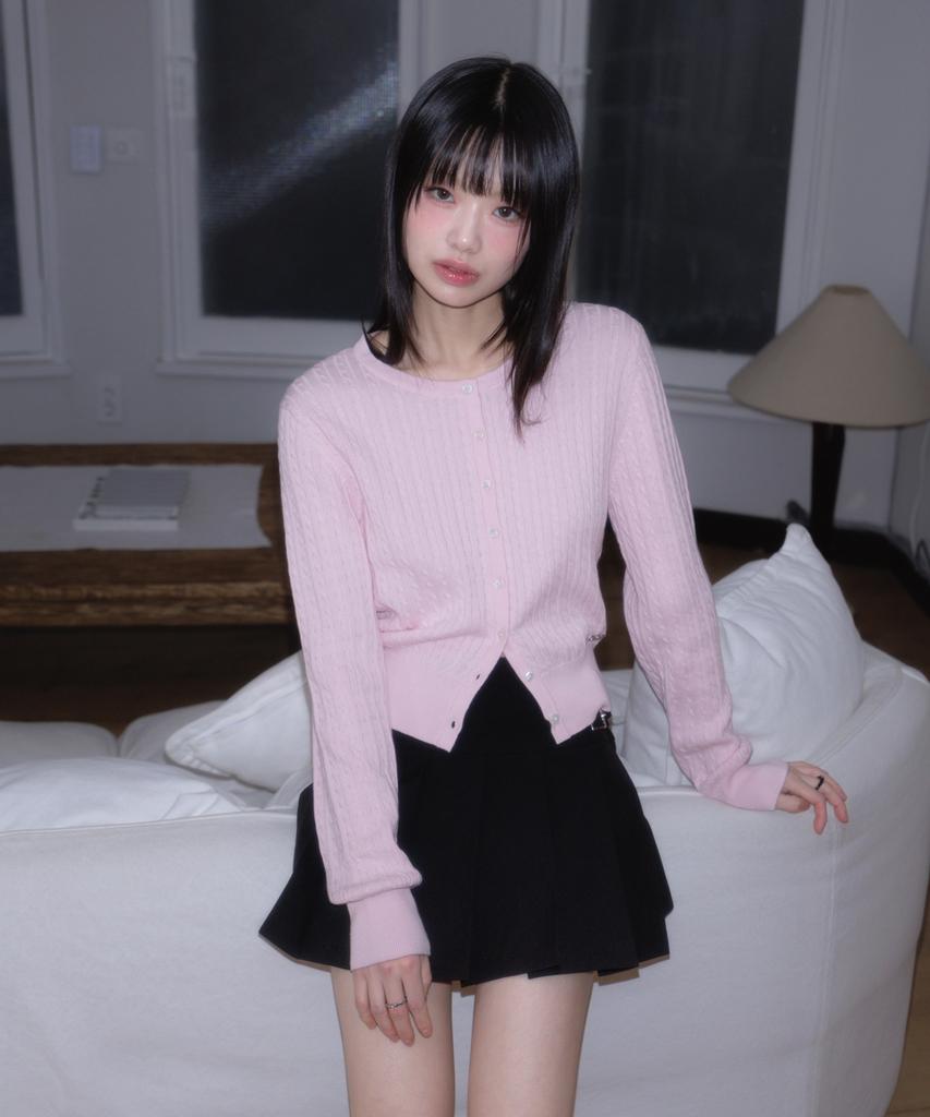 ROSEFRANTZ Double Buckle Pleat Mini Skirt [Black]