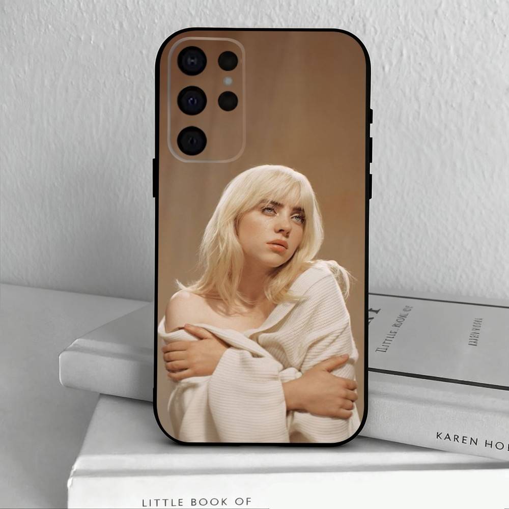 Singer B-Billie E-Eilish-H Phone Case For Samsung S25,24,23,22,30,21,10,9,Ultra,Plus,Lite,FE,4,5 G Soft Black Case