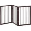 Portable 3-Section Dog and Pet Gate, Foldable Safety Divider, 160x1.2x76cm, Brown
