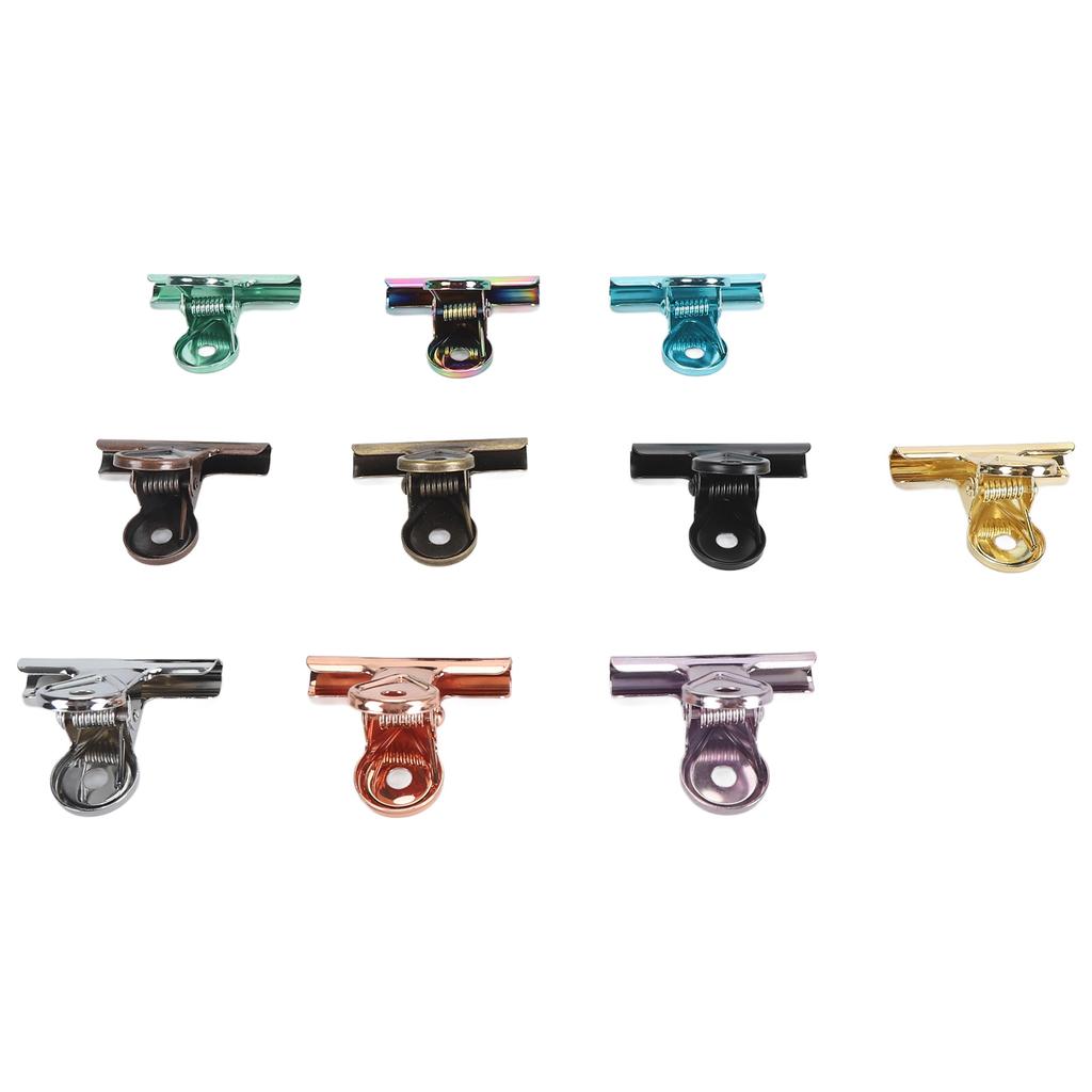 10pcs Colored Hinge Clips Dustproof Rustproof Electroplated Metal Hinge Clips Small Hanging Paper Cl