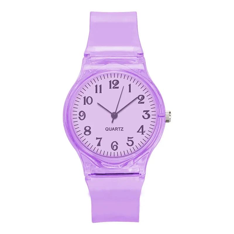 Colorful Transparent Strap Children's Watches Simple Sports Multi-color Wristwatch Unisex Quartz Watches for Kids Gifts reloj