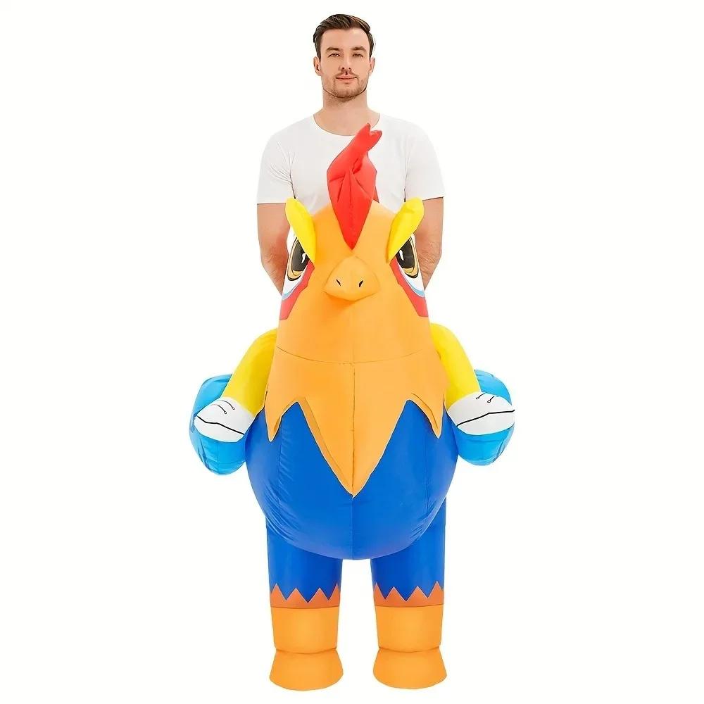 Inflatable Rooster Costume for Women Man Aldult Rooster Party Ride On Animal Blow Up Costumes Halloween