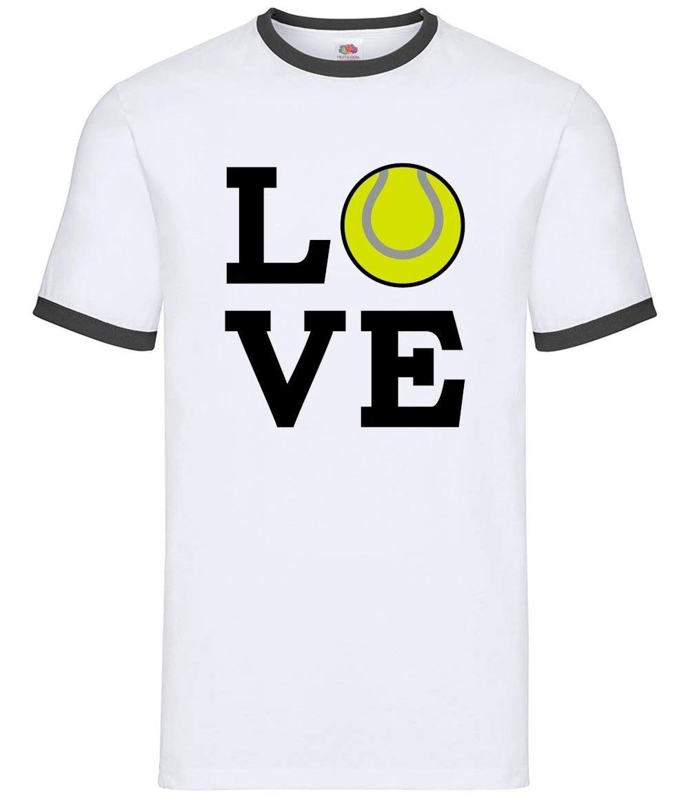 Love Tennis Ball - Mens Ringer - Wimbledon Player Balls Love Fan XL