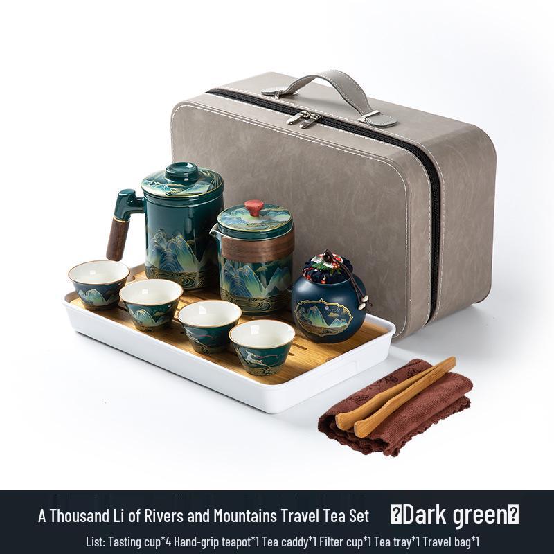 A Thousand Li of Rivers and Mountains Tea Set: Elegant Gift Box for Friends and Elders