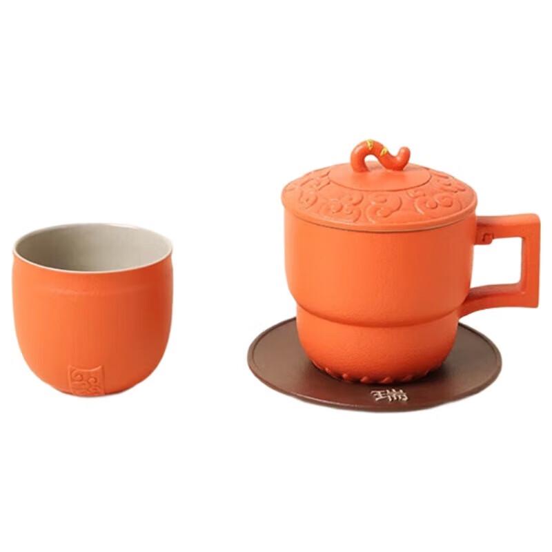 Lubaosheng Zodiac Tiger Ceramic Coffee Mug Gift Set
