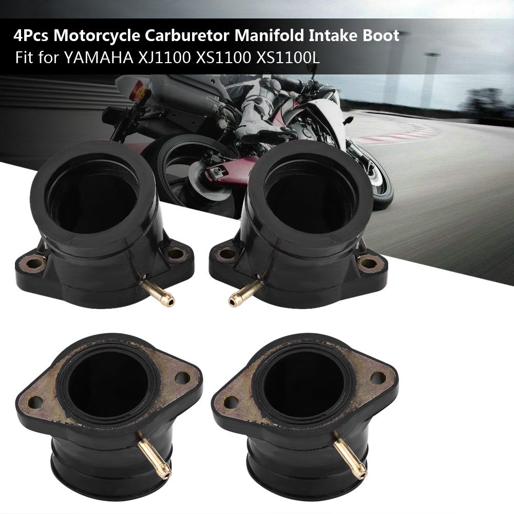 4Pcs Motorcycle Carburetor Manifold Intake Adapter Joint Boot for YAMAHA XJ1100 XS1100 XS1100L