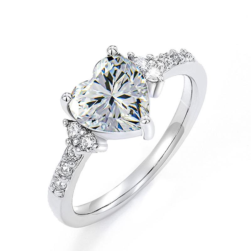 Love Ring for Women - Fashionable Wedding Elegant Heart-shaped Ring - Bride's Proposal Ring