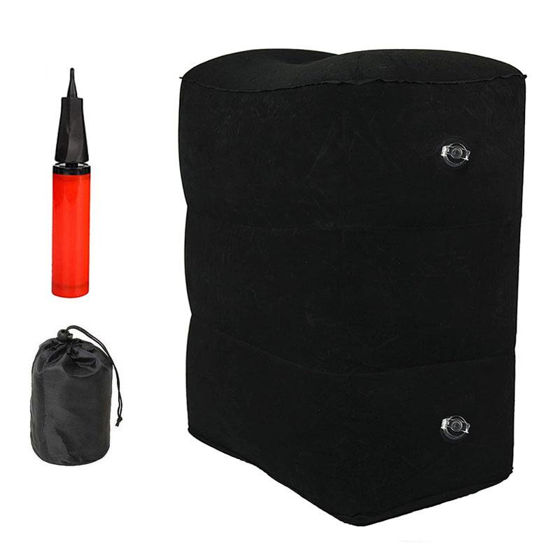 

Надувная подушка для путешествий, подушка для ног, регулируемая трехслойная табуретка для ног для автомобиля, автобуса, самолета, подушка для ног с насосом